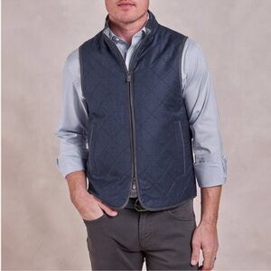 Rye 51 The Berkley Quilted Wool Heritage Vest Navy Blue Sz 42 READ